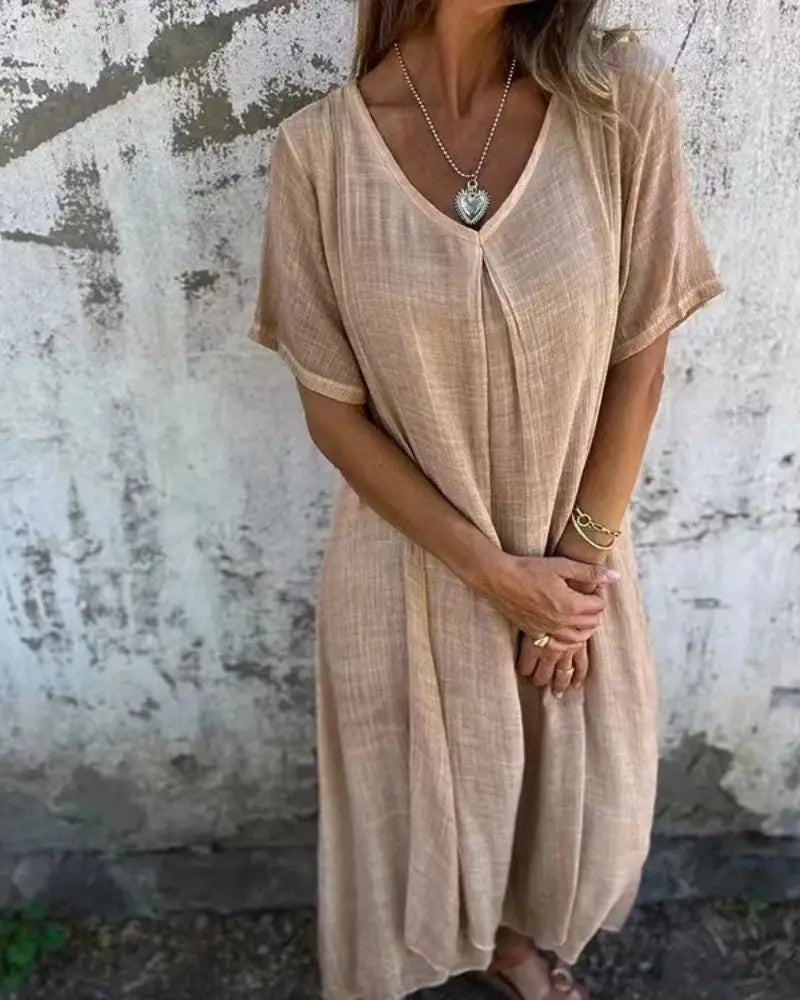 Isolde Elegant sommerkjole med V-hals