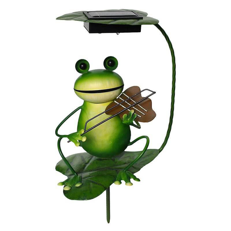 GardenFrog solcelledrevet dekorativ lyktestolpe - Morsom hagelampe