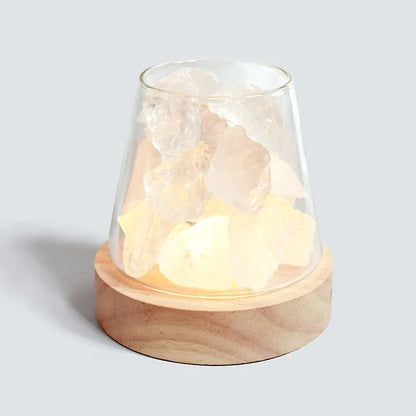 CrimsonEmber - Bordlampe med belysning i krystall