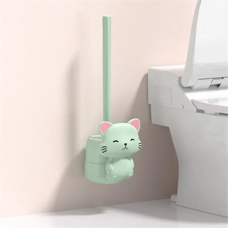 PurrfectClean - toalettbørste og holder med katttema