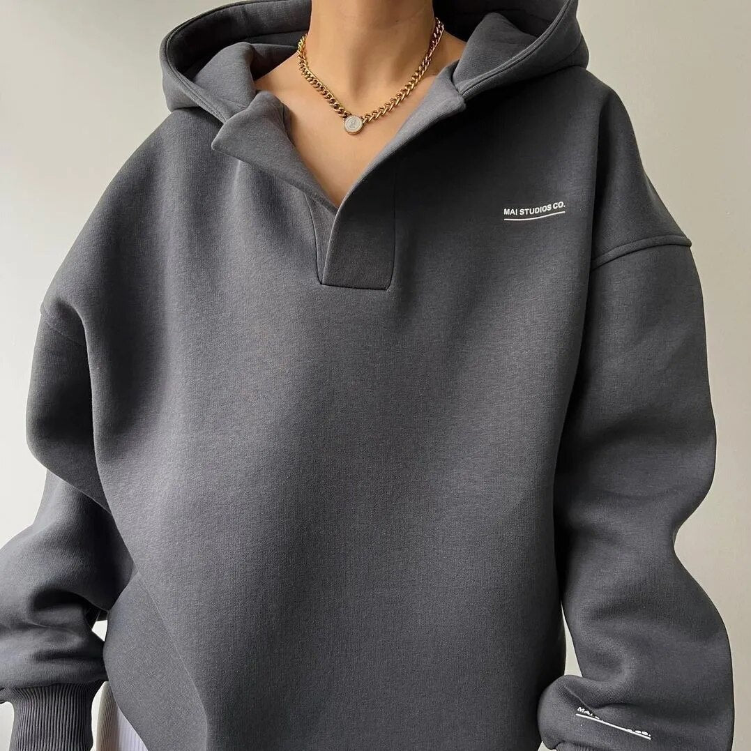Emily - Koselig Henley-hettegenser for kvinner
