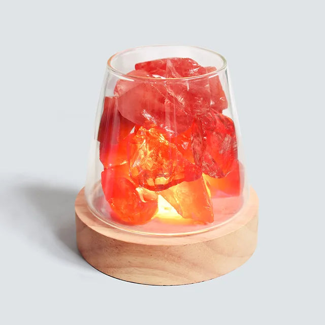 CrimsonEmber - Bordlampe med belysning i krystall