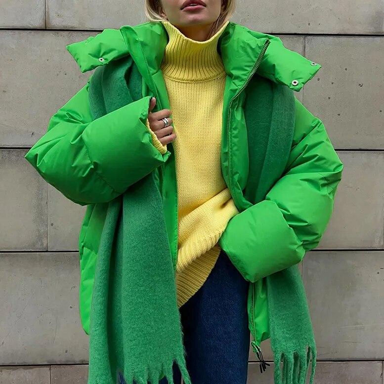 Elle Warm langermet jakke i overstørrelse