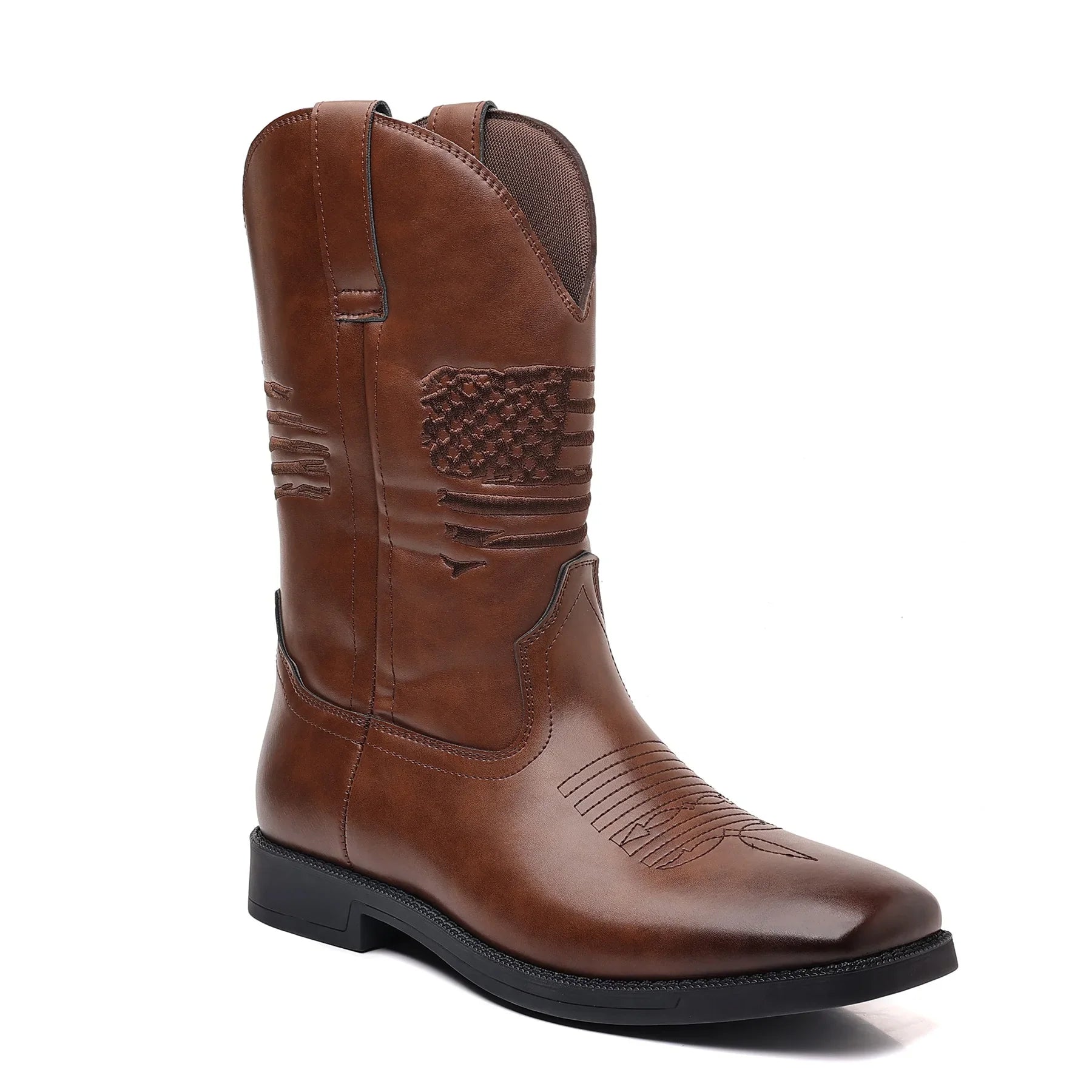Theo - Broderte retro vestlige cowboystøvler for menn