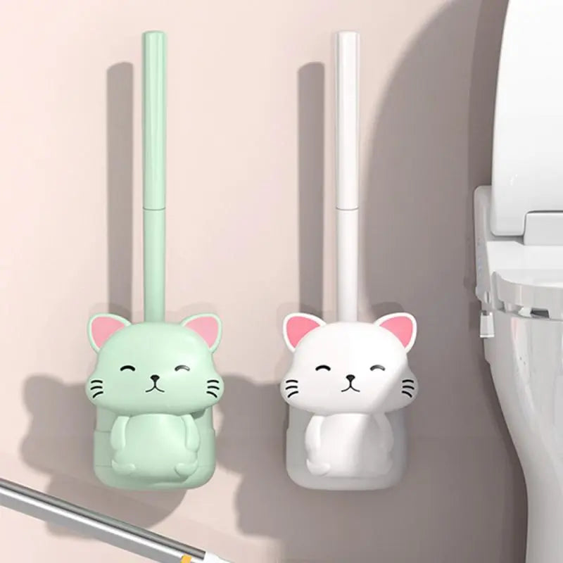 PurrfectClean - toalettbørste og holder med katttema