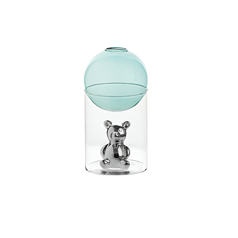 BearBliss - Ensemble de vases en verre decoratifs avec de charmantes figurines d'ours