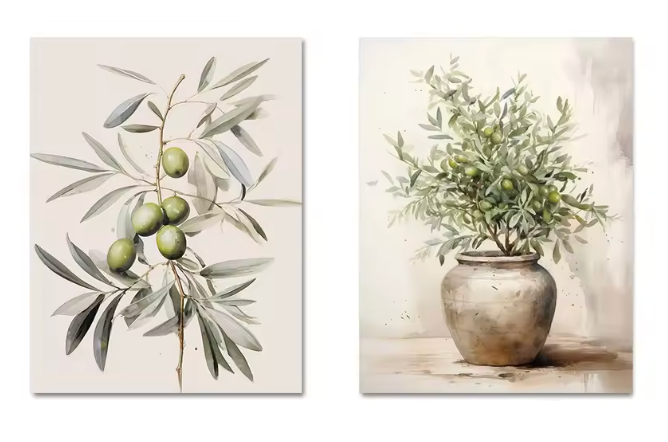 Alma vintage botanisk plakatsett – (2 stk)