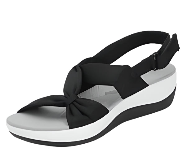 Valeriia - Slingback kilehæl med sløyfedetaljer for uanstrengt eleganse