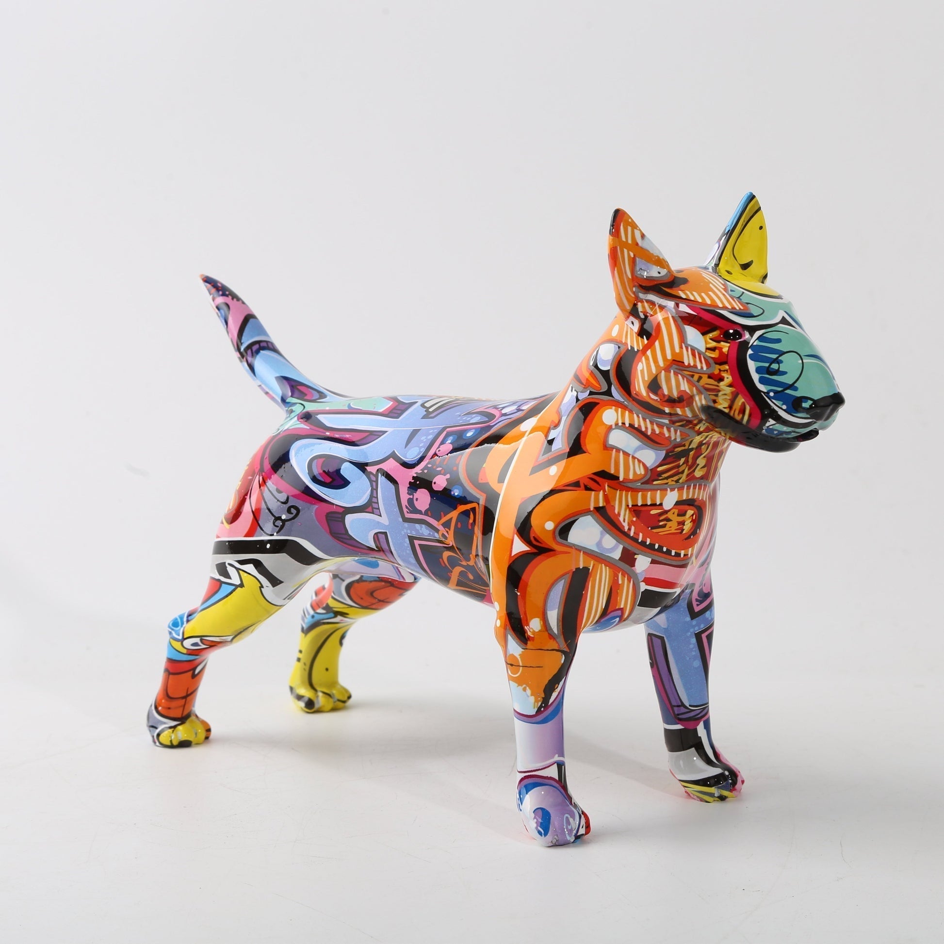 GraffiBull - Dekorative figurer av levende Bull Terrier