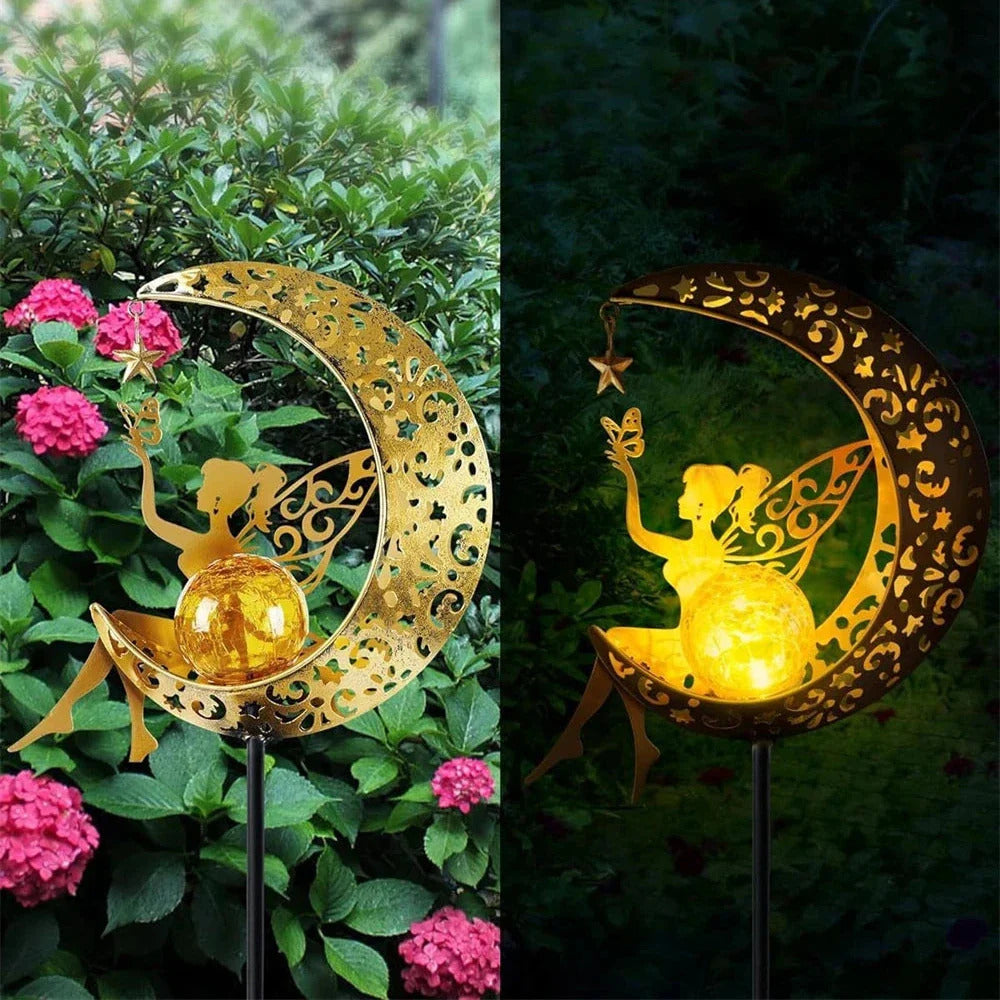 Fortryllende solcellelampe med måne i hagen
