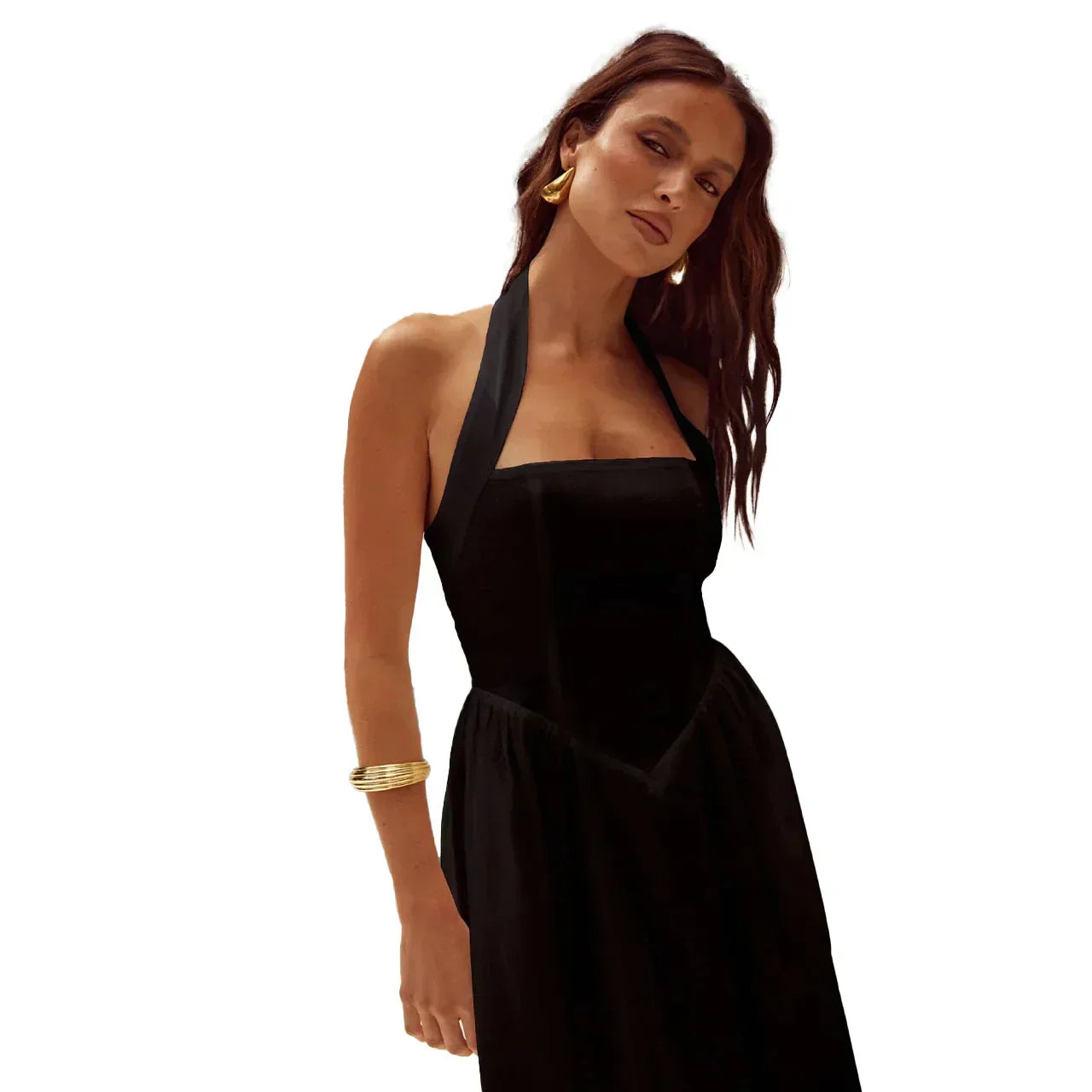 Pernilla – Elegant maxikjole med Halterneck-utringning