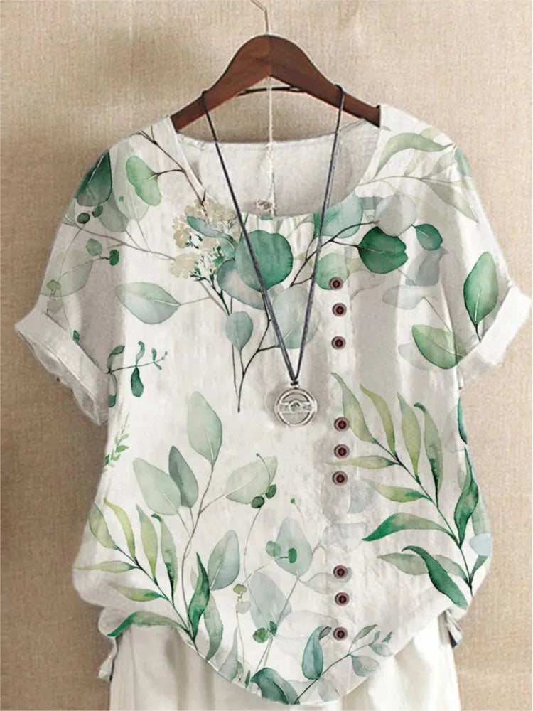 Elora - Elegant bluse med blomstertrykk for kvinner