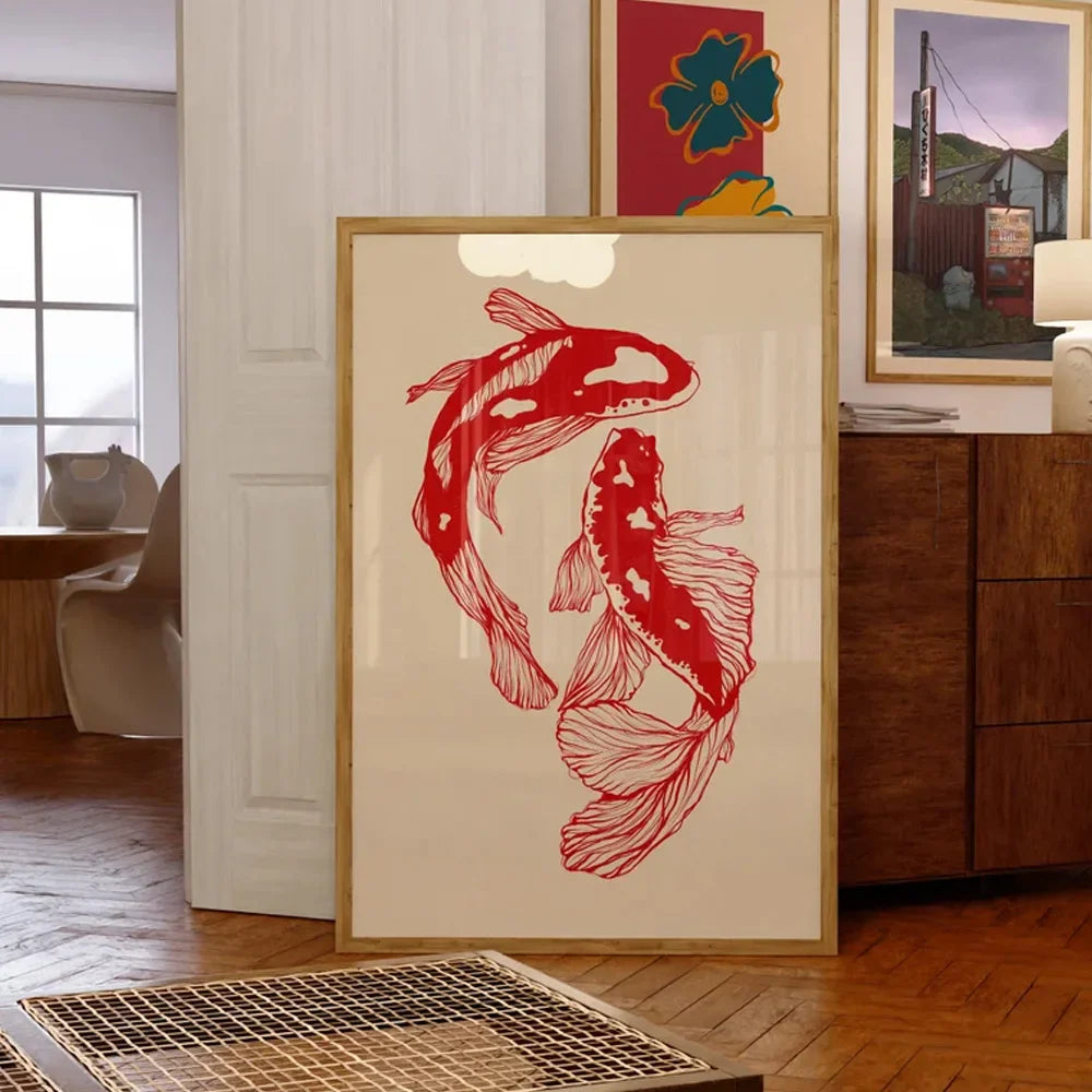 StrikeFlow - Eleganse kunsttrykk Koi fisk