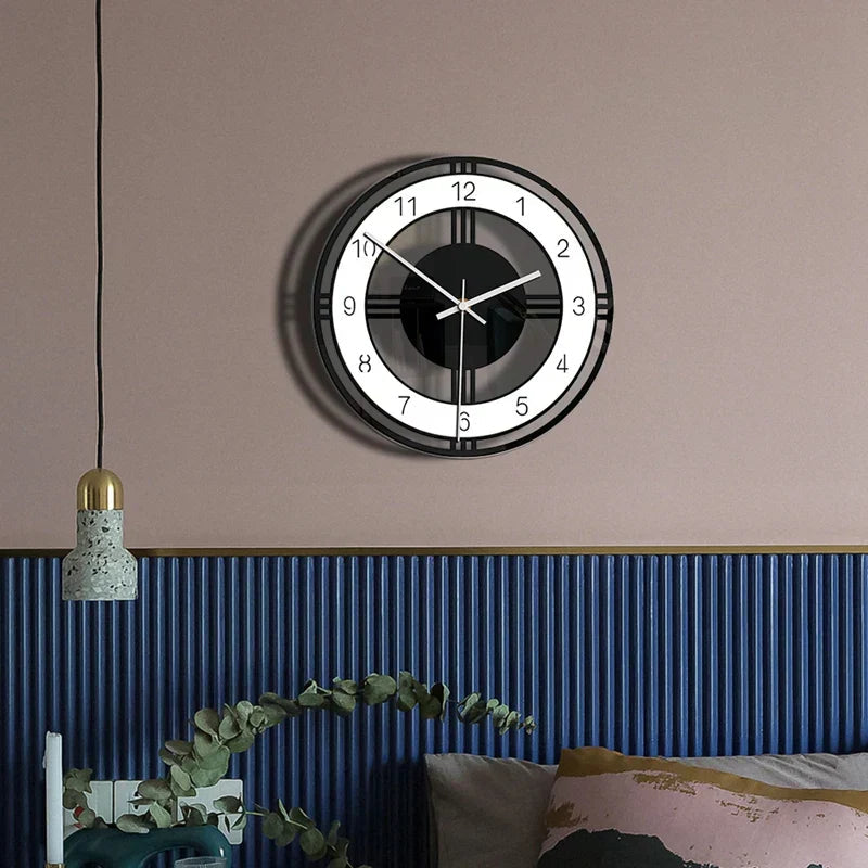 Monochrome Harmony – Moderne minimalistisk veggklokke