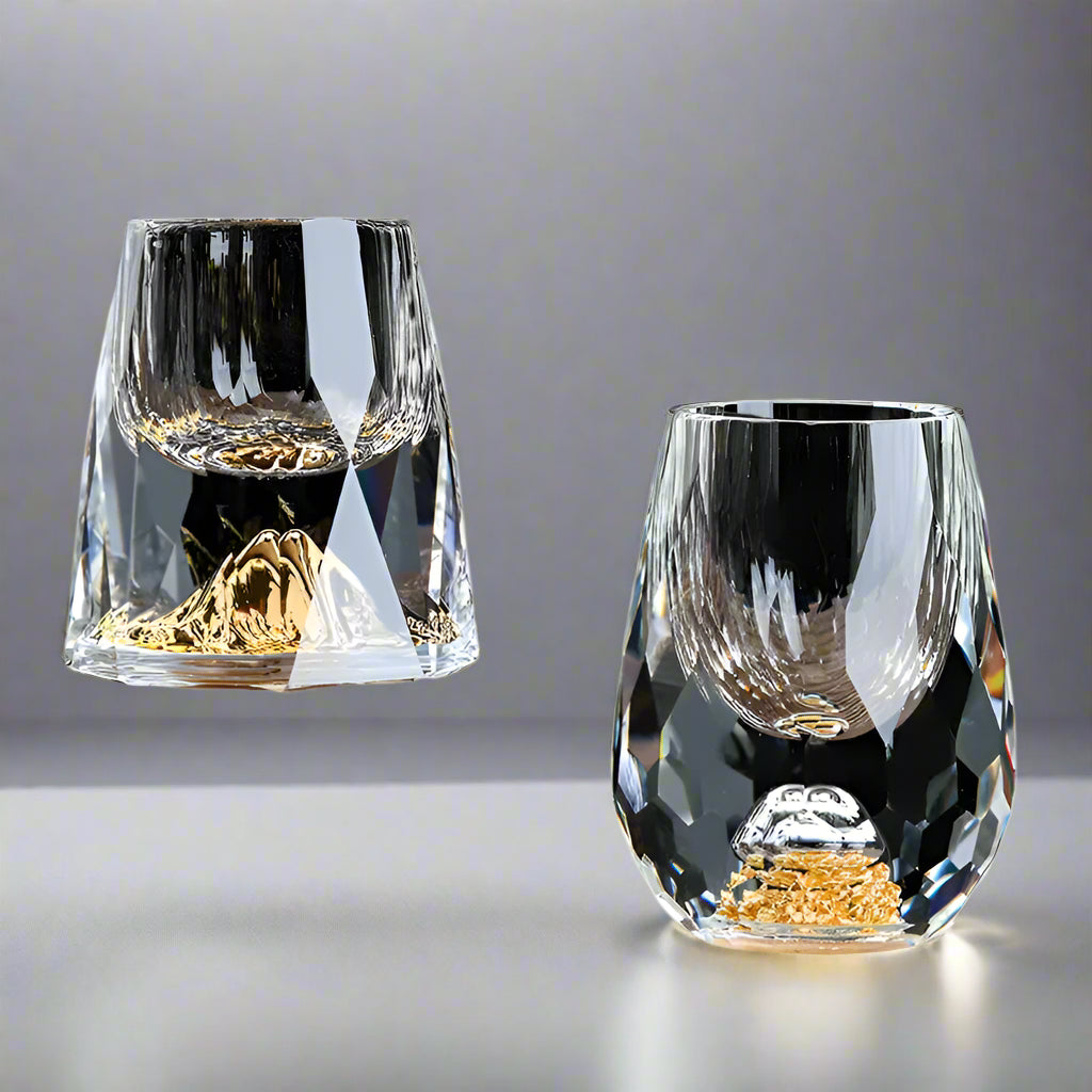AuraGold – Krystallshotglass med ekte gullflak