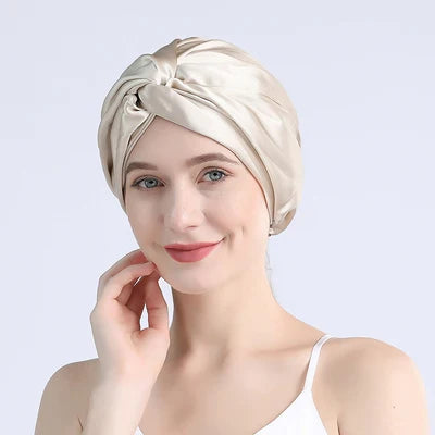 Josephine - Luksuriøs satengvridet turban hårinnpakning