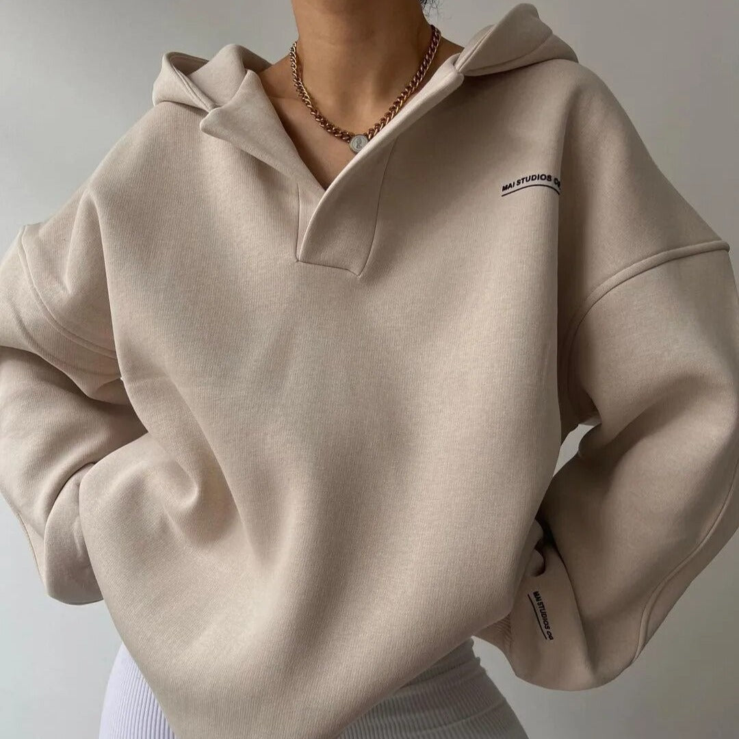 Emily - Koselig Henley-hettegenser for kvinner
