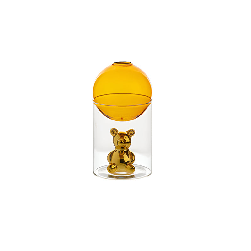 BearBliss - Ensemble de vases en verre decoratifs avec de charmantes figurines d'ours