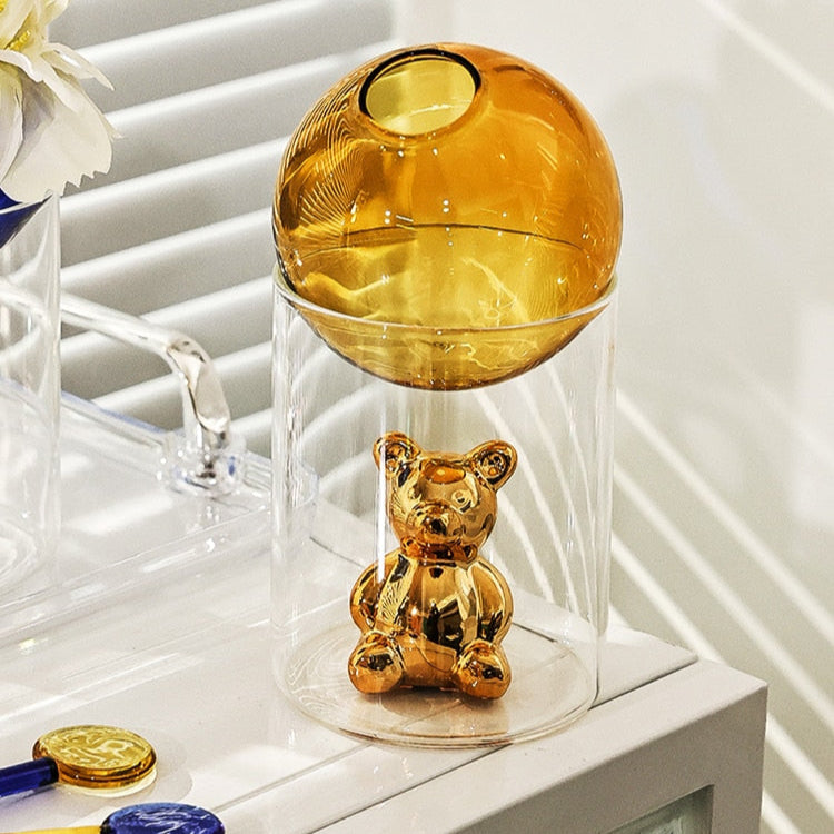 LumaSphere – Elegant kunstnerisk glassvase med skulpturell topp