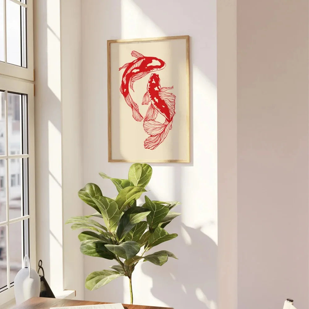 StrikeFlow - Eleganse kunsttrykk Koi fisk