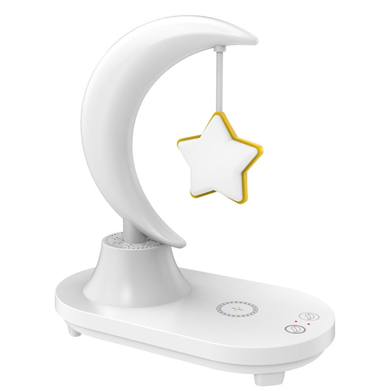 LunaTune - trådløs bordlampe med måneskinn, Bluetooth-høyttaler og ladefunksjon