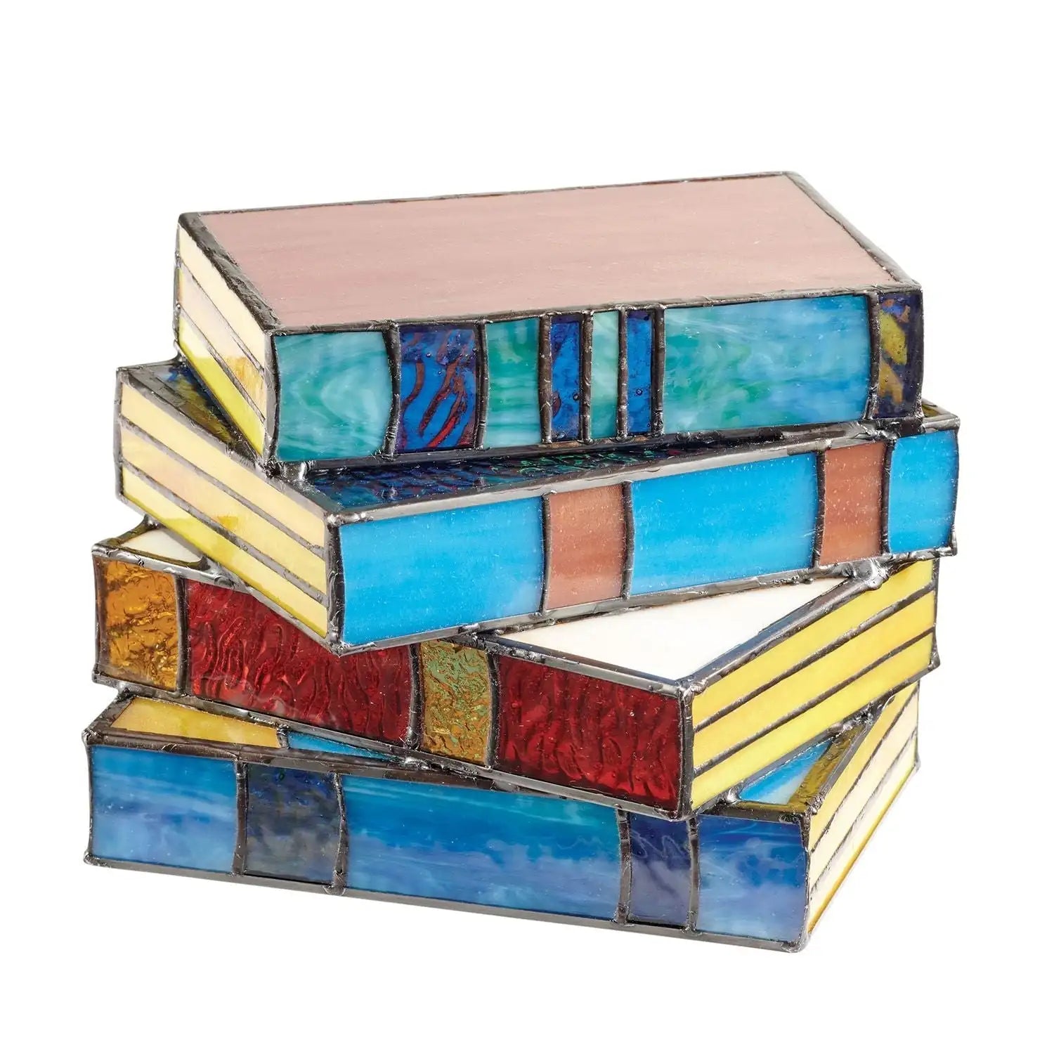 LumiTale boknattlys med fargerik glassmosaikkdesign