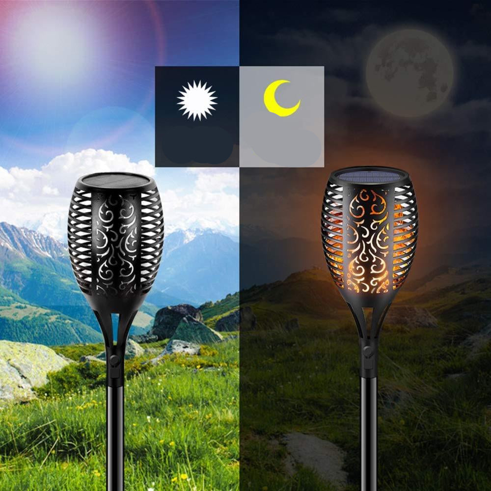 SolarFlame – Utendørs LED-solarlys med automatisk på/av-sensor