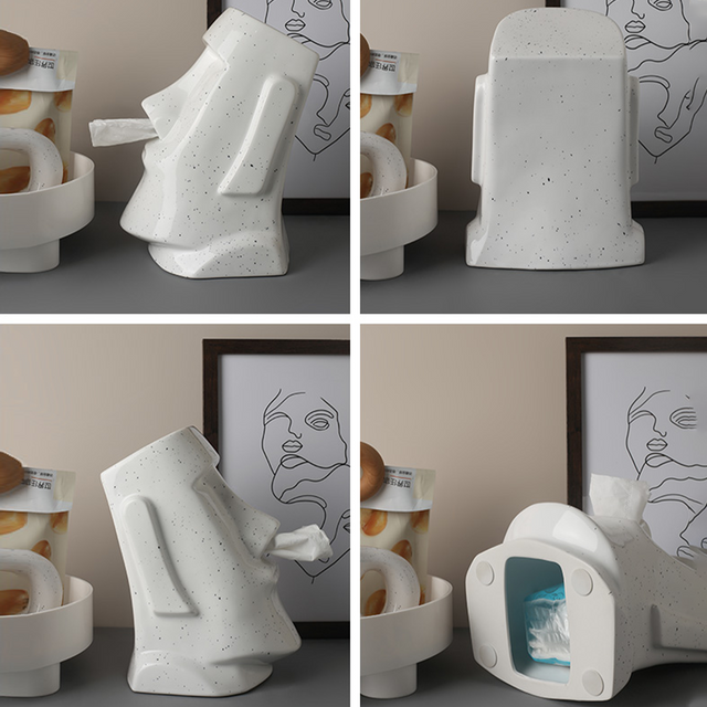 StatueTissue - finurlig Moai-skjerfholder for stilige rom