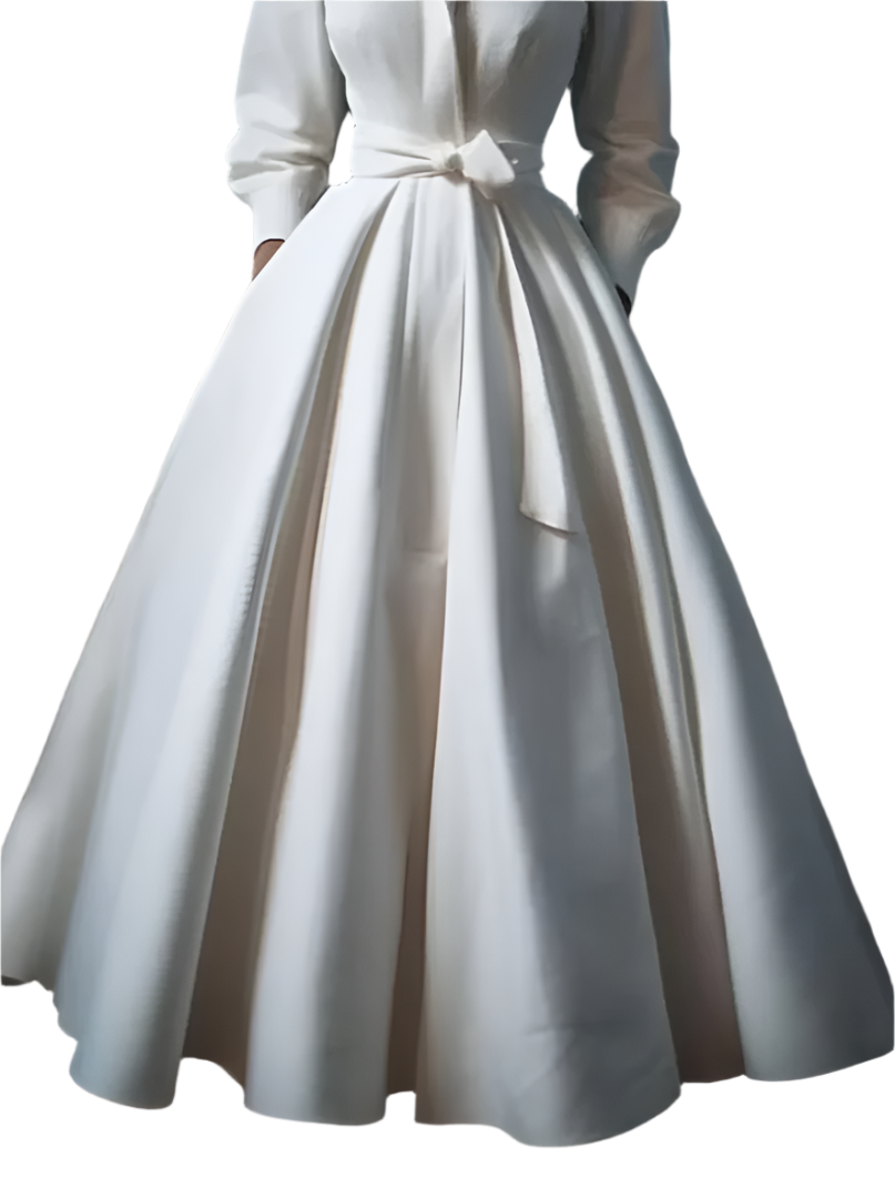 Alexia - Elegante, langermet A-linjeformet kjole