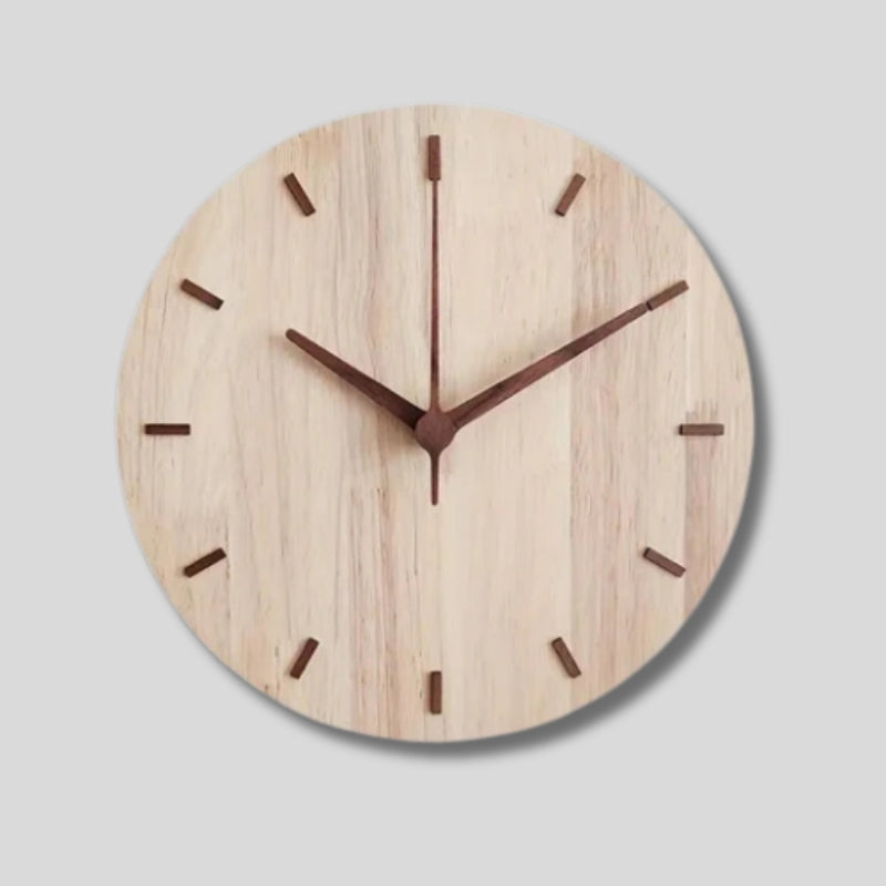 TimeMode - Minimalistisk rund veggklokke i tre