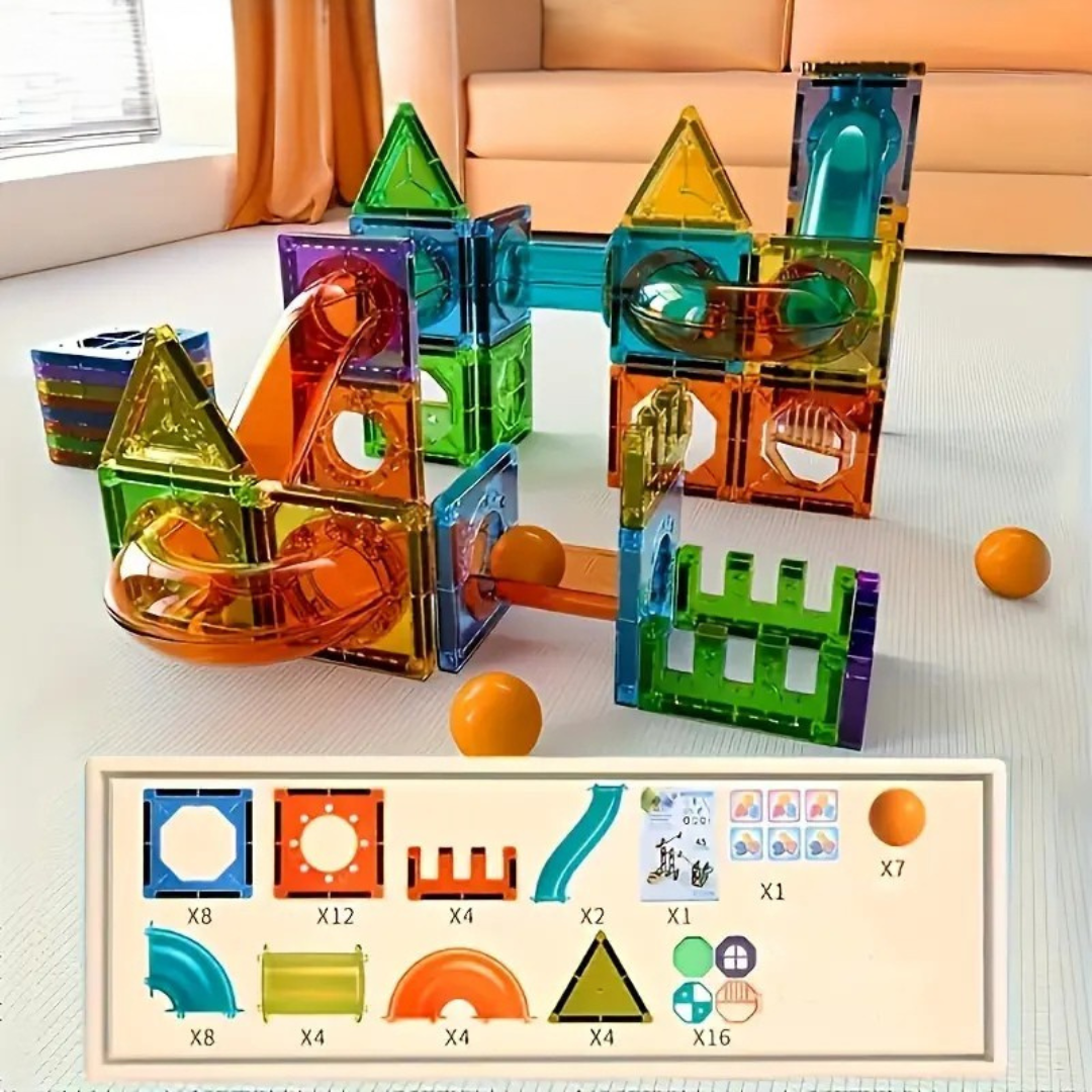 Glow Tiles - Magnetisk glødende byggesett - 69-delers STEM-aktivitetssett for barn