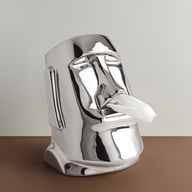 StatueTissue - finurlig Moai-skjerfholder for stilige rom
