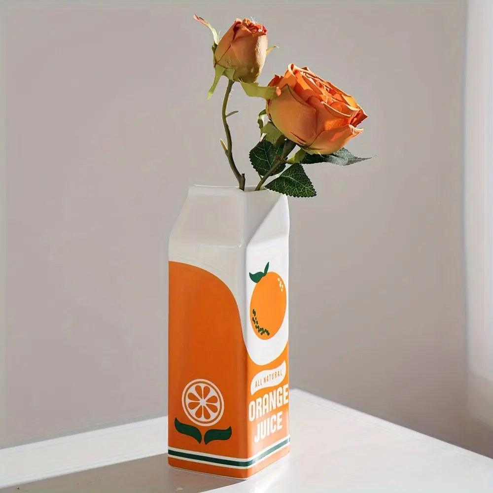 PlayfulBlooms - Appelsinjuice Kartong-inspirert vase