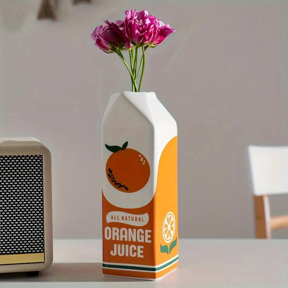 PlayfulBlooms - Appelsinjuice Kartong-inspirert vase