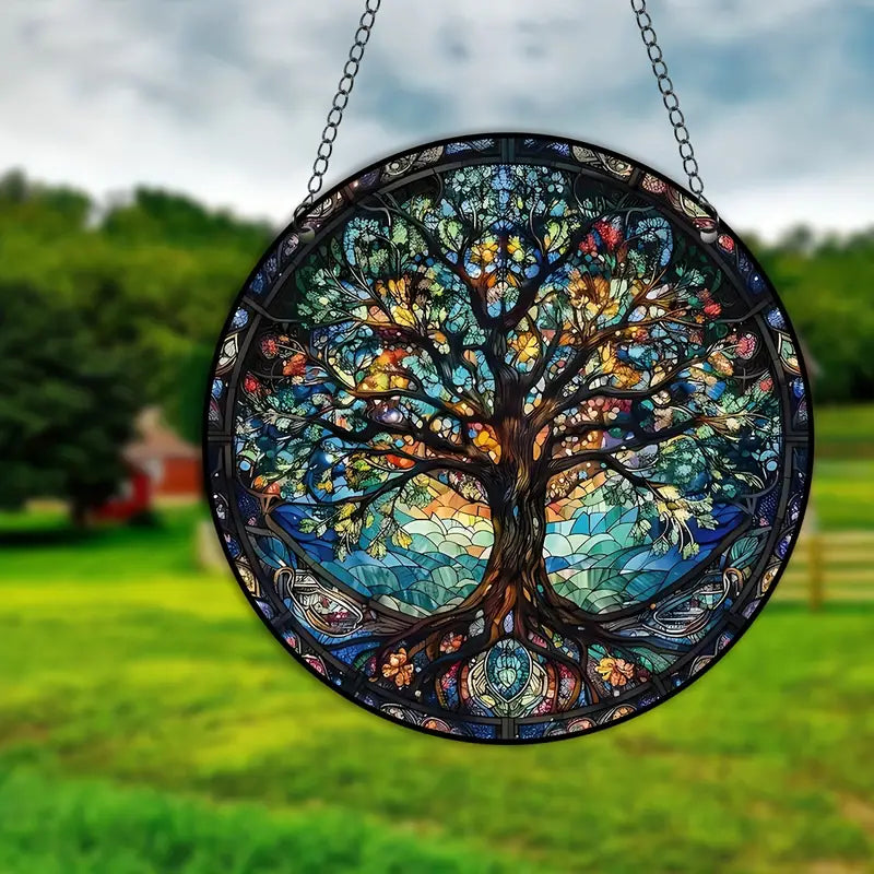 LumiTree - Kunstnerisk vindusoppheng med treinspirert design for lysrefleksjoner