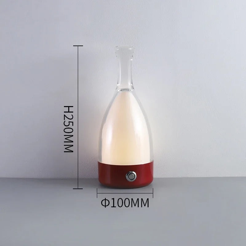 LuminaBottle - Berøringsstyrt flaskeformet bordlampe med USB-lader