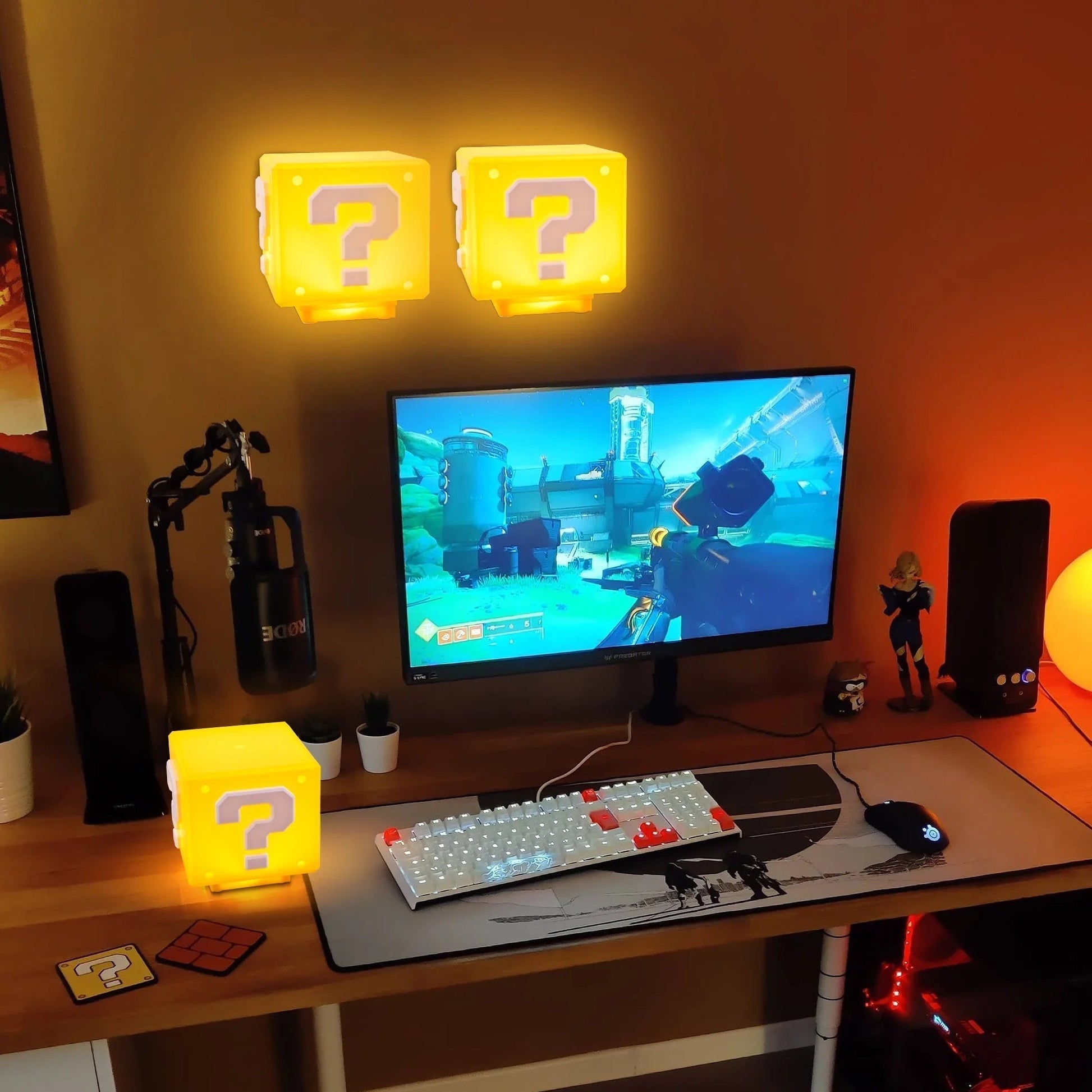 Power-Up Blokk nattlys - Super Mario-inspirert spilldekor