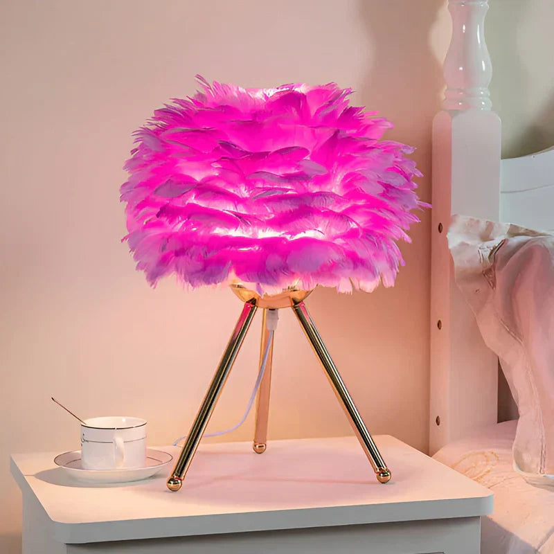 FeatherLuxe - Fjærlampe med myk glød