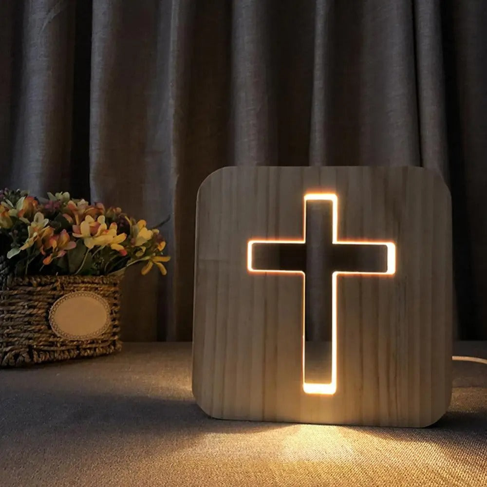 IlluminatedFaith - Minimalistisk nattlys med trekors