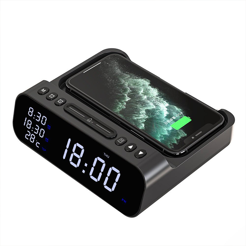 ChargeTime Pro – Digital vekkerklokke med trådløs lading og stort display