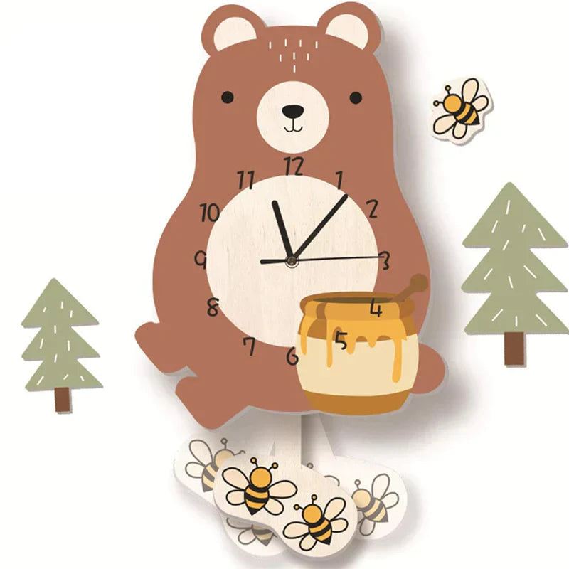 WildTime - Kunstnerisk veggklokke med dyr