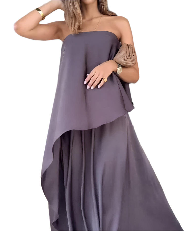 Delia - Asymmetrisk drapert og elegant skjedekjole