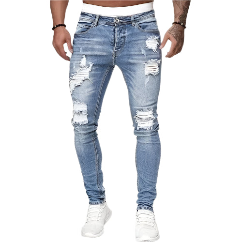Patrick - Jean skinny essentiel pour homme avec un ourlet rugueux