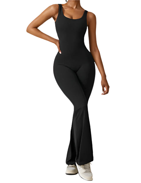 Mireille - Utsvingt jumpsuit med V-rygg