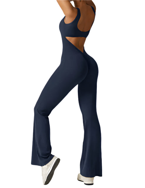 Mireille - Utsvingt jumpsuit med V-rygg