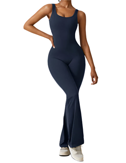 Mireille - Utsvingt jumpsuit med V-rygg