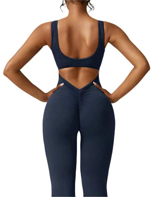 Mireille - Utsvingt jumpsuit med V-rygg