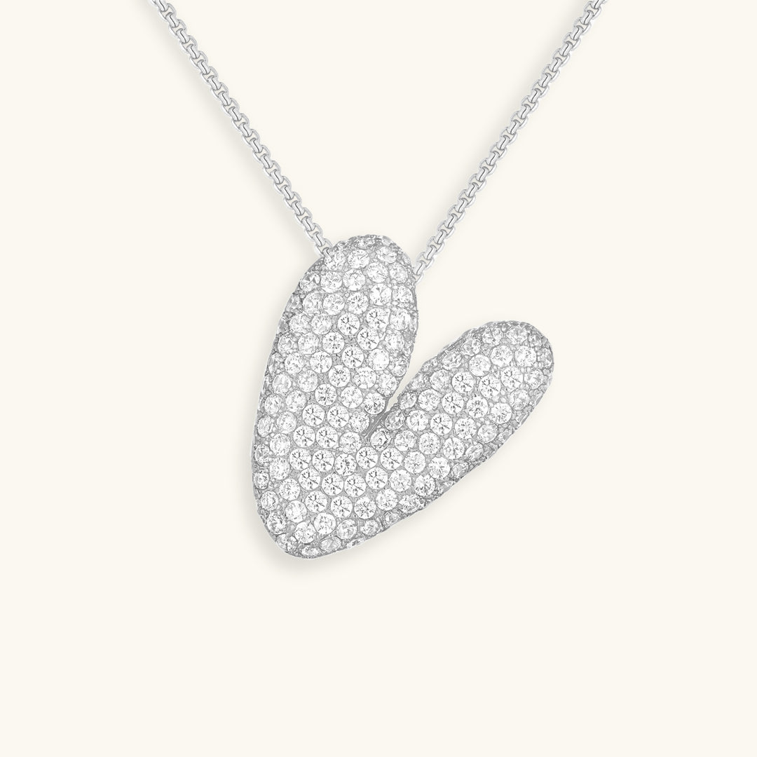 Luna Bubble Initial Halskjede med Diamantlook – Personlig gave til morsdagen