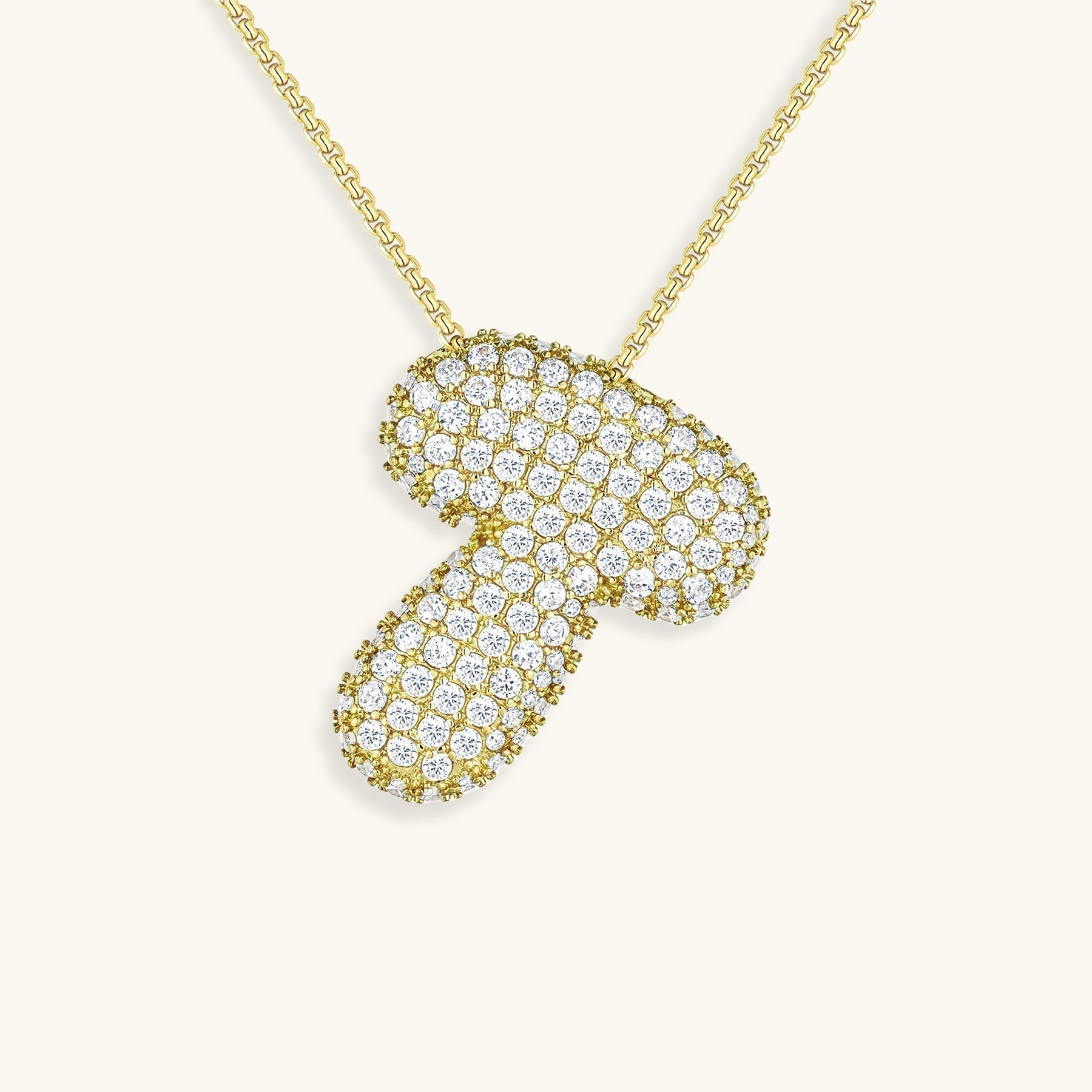 Luna Bubble Initial Halskjede med Diamantlook – Personlig gave til morsdagen