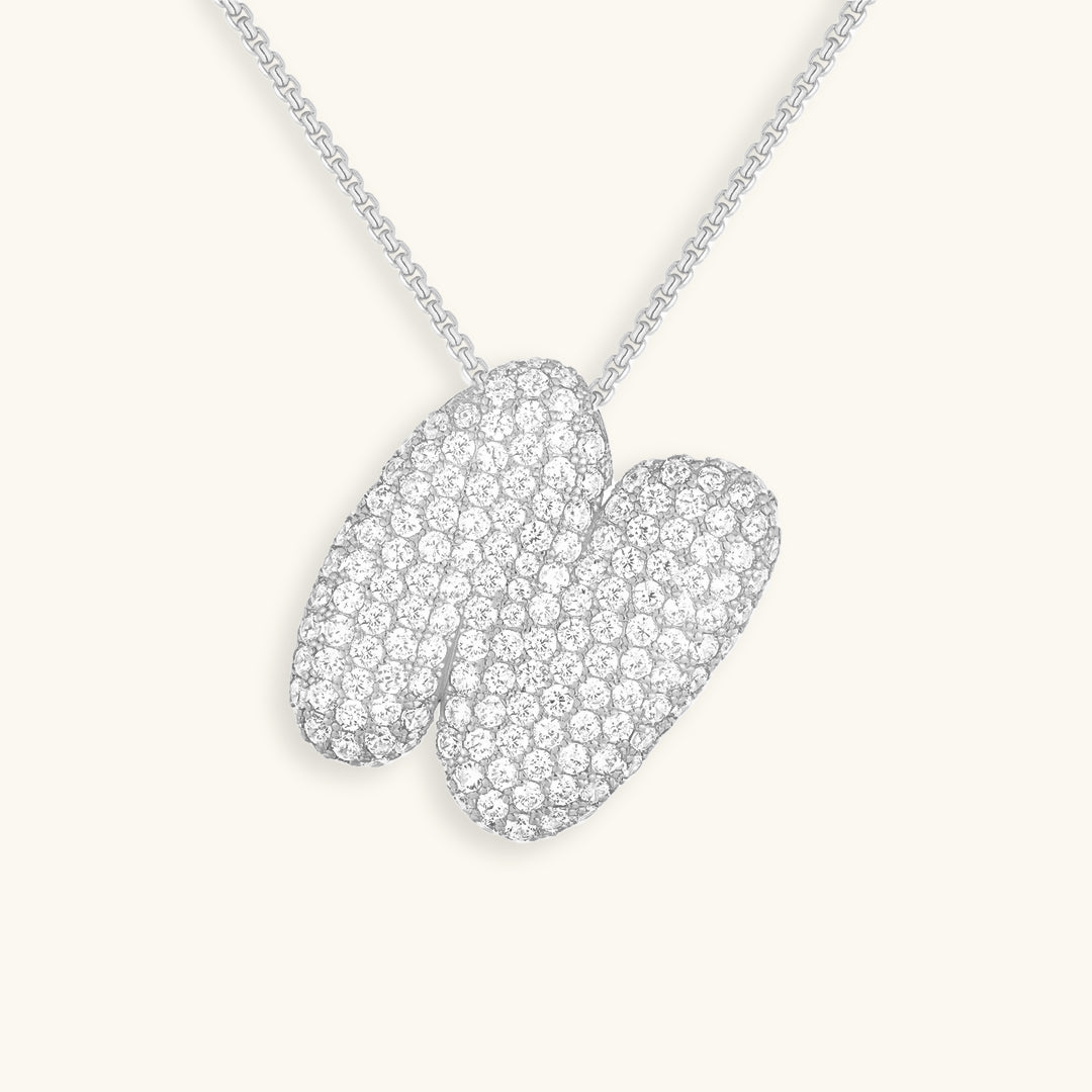 Luna Bubble Initial Halskjede med Diamantlook – Personlig gave til morsdagen